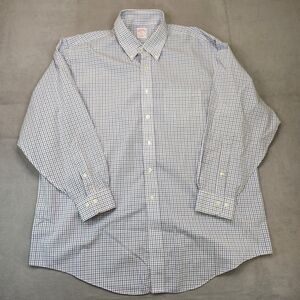 Brooks Brothers 346 Dress Shirt Men's 18-4/5 Check Non-Iron Long Sleeve Button